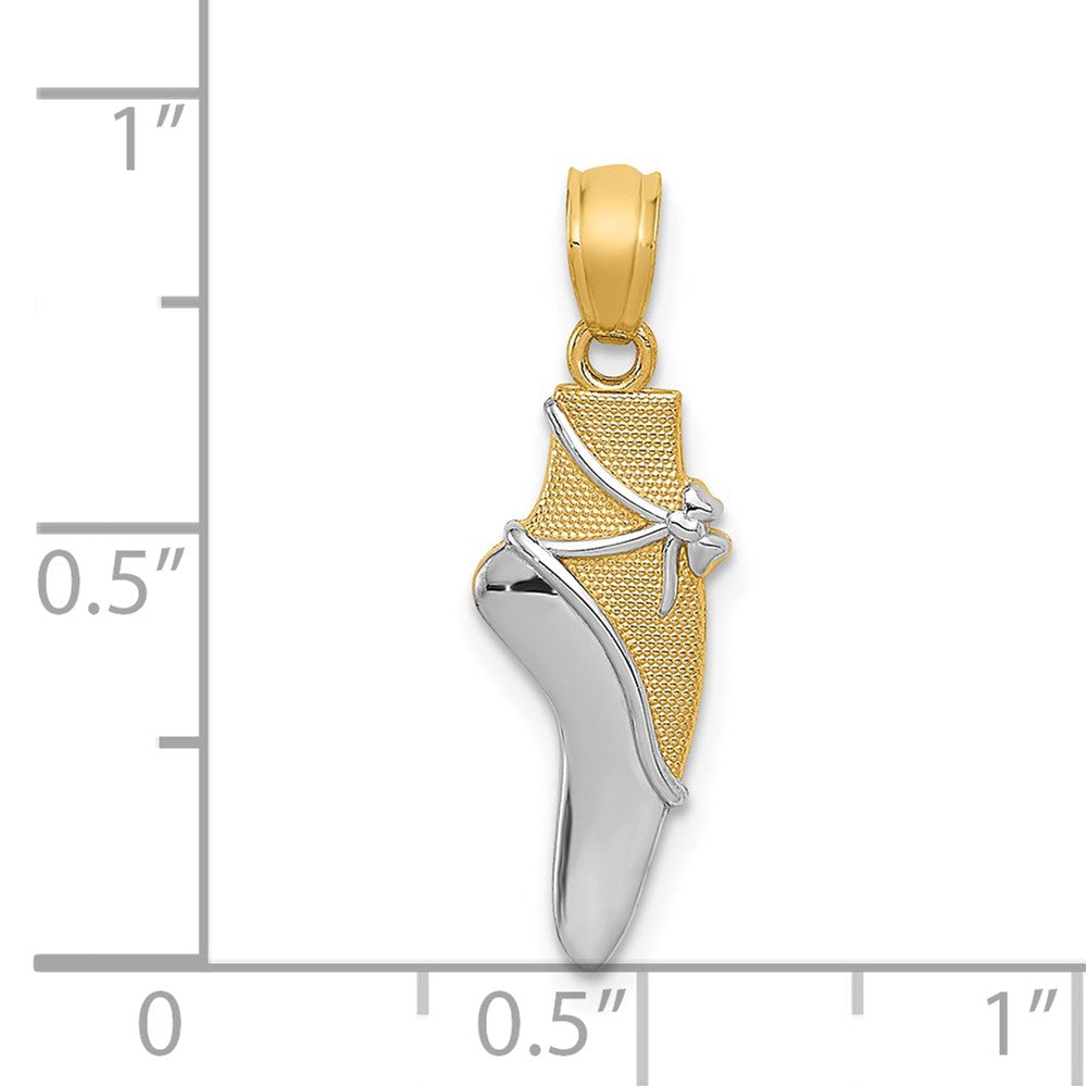 and Rhodium Ballet Shoe Pendant - WBC