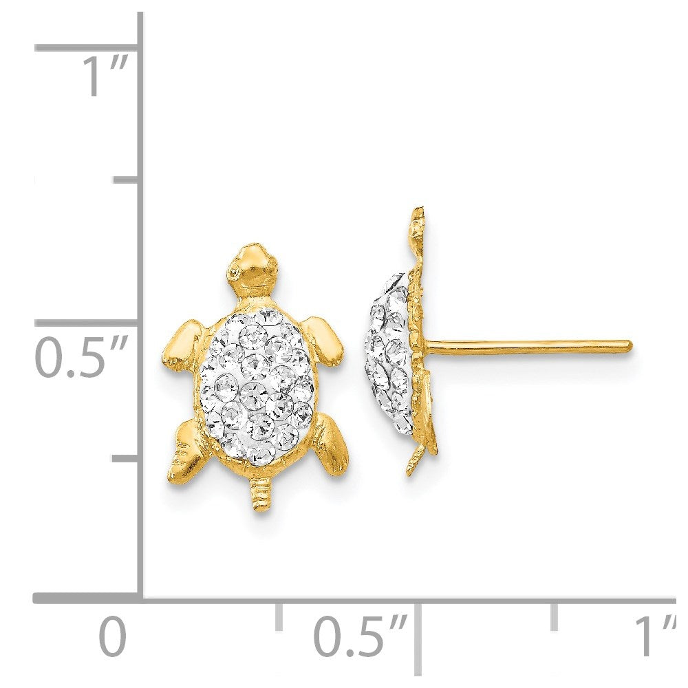 Crystal Turtle Post Earrings - WBC