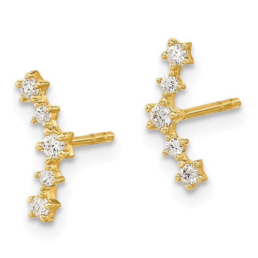 Polished Fancy CZ Arc Post Earrings - WBC