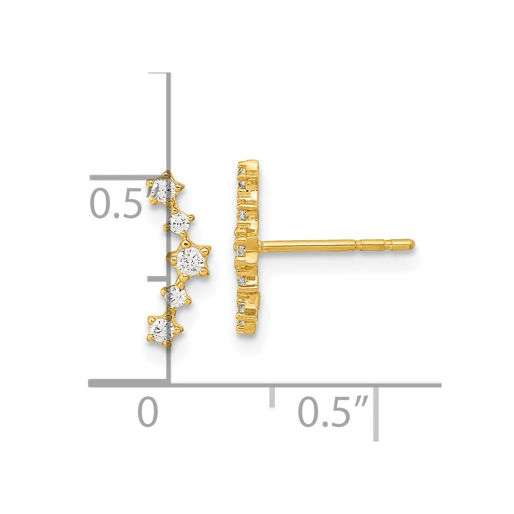 Polished Fancy CZ Arc Post Earrings - WBC