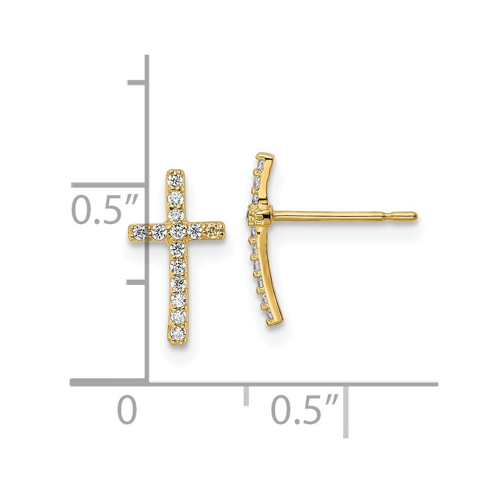 CZ Cross Post Earrings - WBC