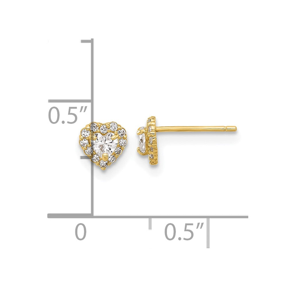 CZ Halo Heart Post Earrings - WBC