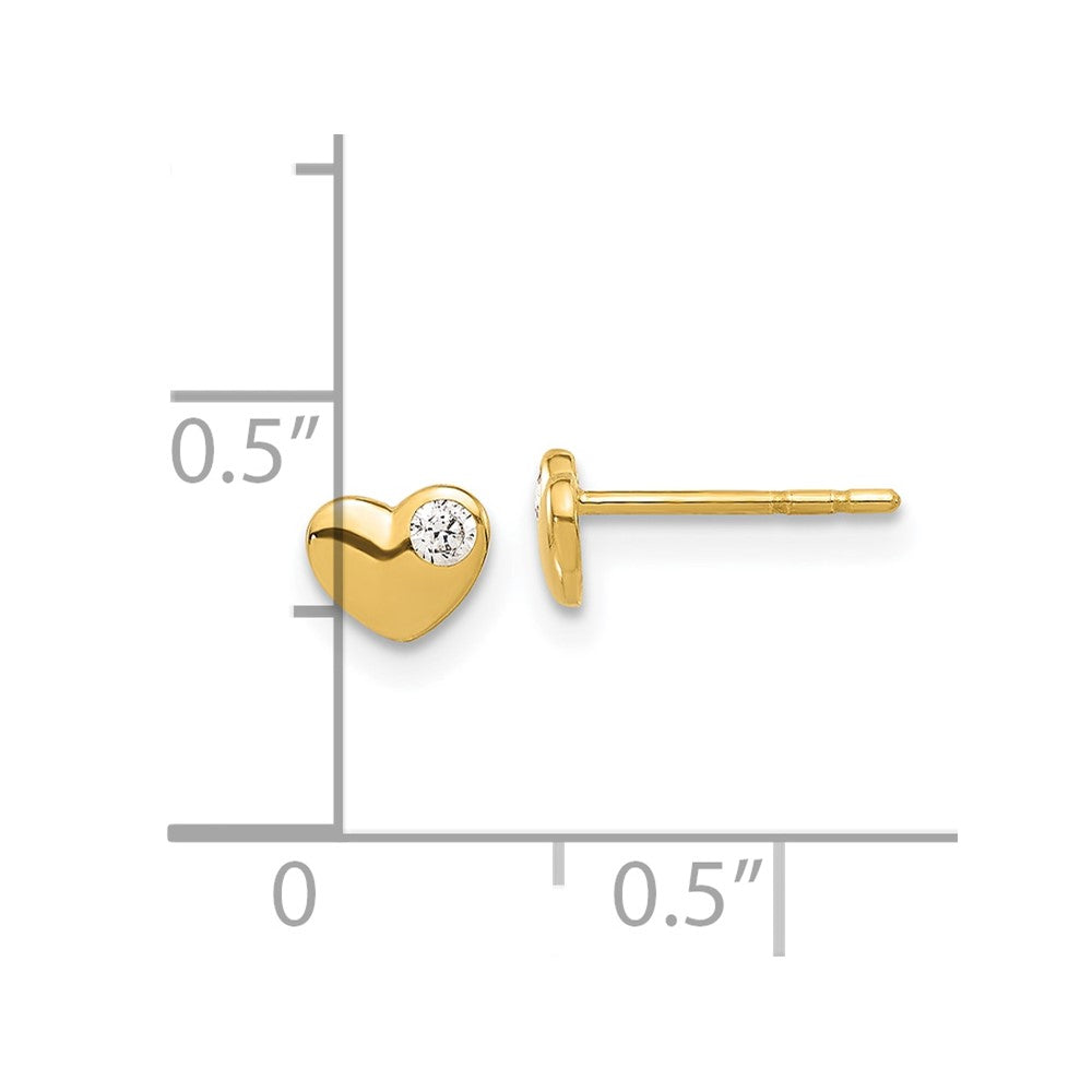 CZ Heart Post Earrings - WBC