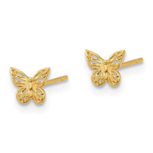 Polished Small Butterfly Post Earrings - WBC
