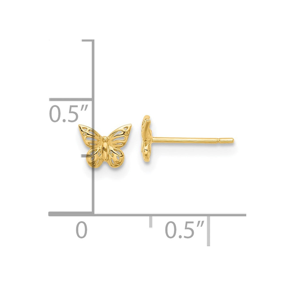 Polished Small Butterfly Post Earrings - WBC
