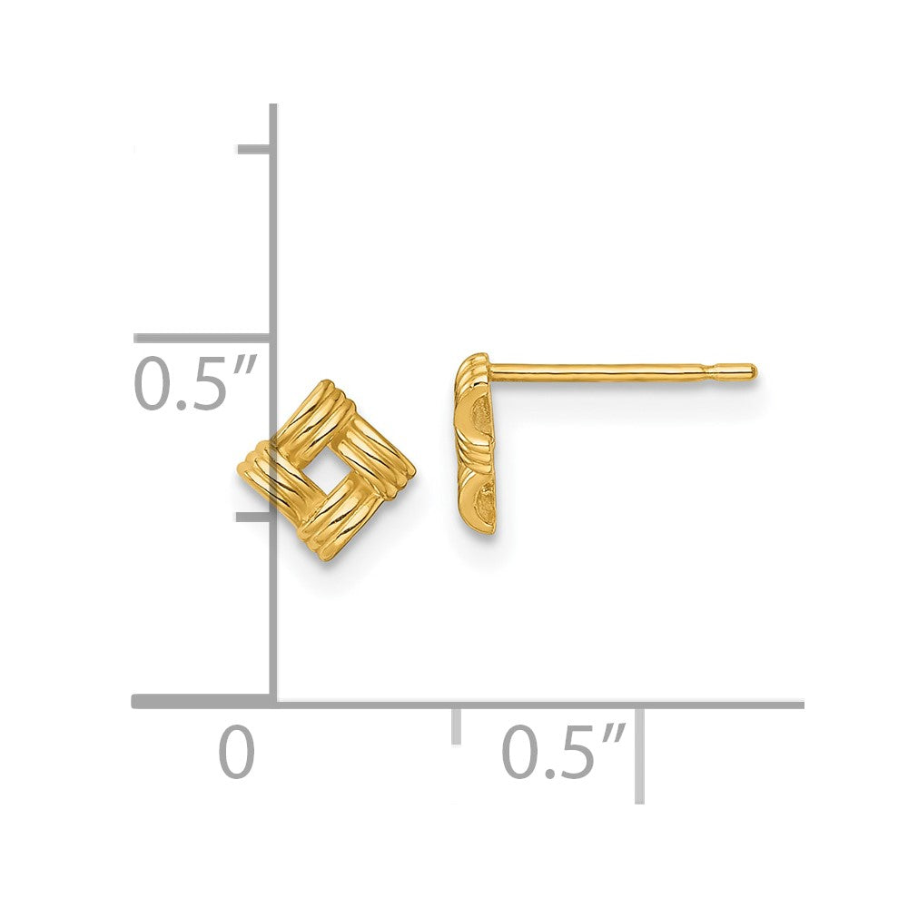 Polished Woven Square Post Earrings - WBC