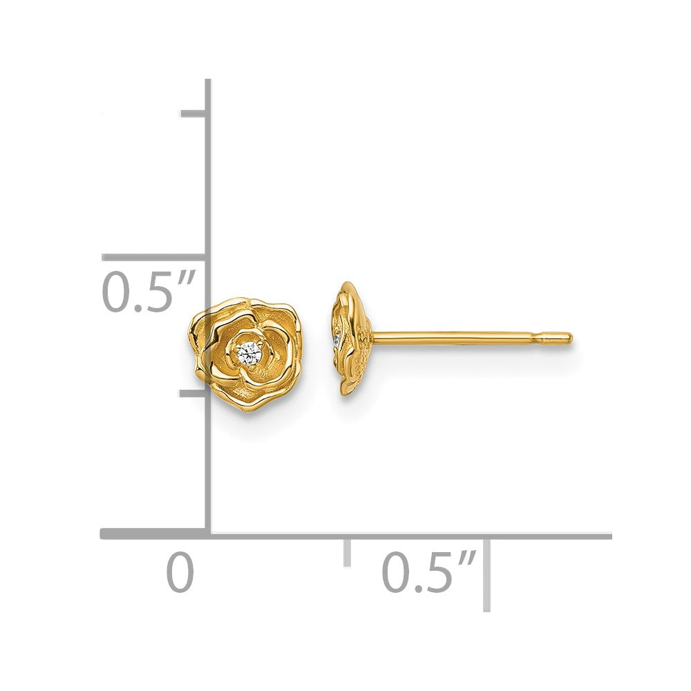 Polished CZ Post Earrings - WBC