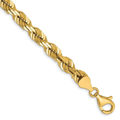 14K 6.5mm  D/C Rope with Fancy Lobster Clasp Chain-WBC-045L-8
