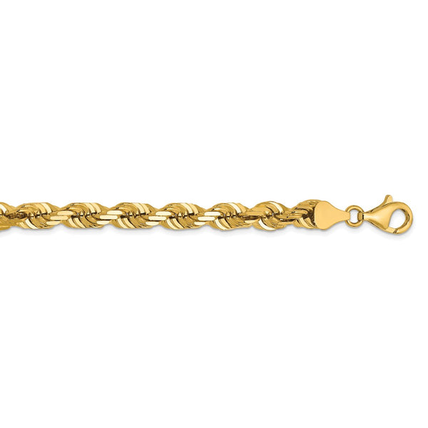 14K 6.5mm  D/C Rope with Fancy Lobster Clasp Chain-WBC-045L-28