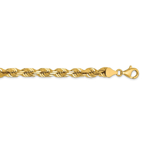 14K 6.5mm  D/C Rope with Fancy Lobster Clasp Chain-WBC-045L-20