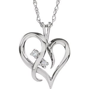 14K White .03 CTW Diamond Heart 18" Necklace -60962:251741:P-ST-WBC