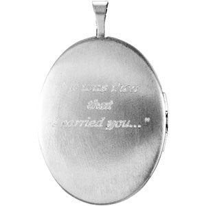 Sterling Silver 26.1x20.4 mm Oval Locket with Footprints-R45243:101:P-ST-WBC