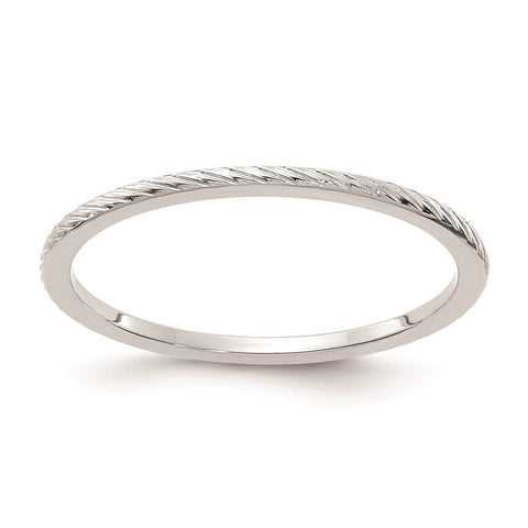 10K White Gold 1.2mm Twisted Wire Pattern Stackable Band-1STK22-120W-4-WBC