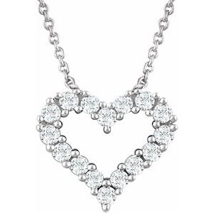 14K White 1/4 CTW Diamond Heart 18" Necklace-651759:60001:P-ST-WBC