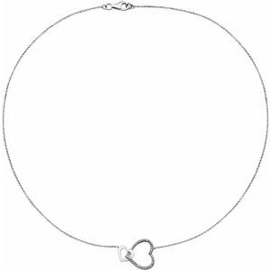 Sterling Silver .03 CTW Diamond Interlocking Heart 18" Necklace-651799:60000:P-ST-WBC