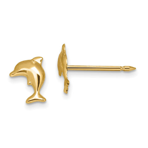Inverness 14k 7mm Dolphin Earrings-WBC-290E