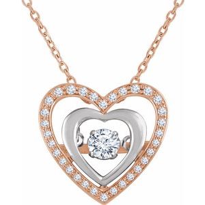 14K Rose/White 1/4 CTW Diamond Heart Mystara¬Æ 18" Necklace-651983:60000:P-ST-WBC