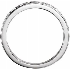 Platinum 1/2 CTW Diamond Band for 6.5 mm Round Engagement Ring-67708:113:P-ST-WBC