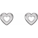 Sterling Silver Heart Earrings  -86098:1005:P-ST-WBC