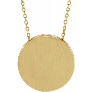 14K Yellow 17 mm Scroll Disc 16-18" Necklace-86634:606:P-ST-WBC