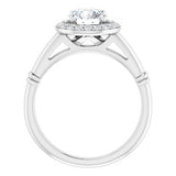 14K White 6.5 mm Round Forever One‚Ñ¢ Moissanite & 1/6 CTW Diamond Engagement Ring  -653390:625:P-ST-WBC