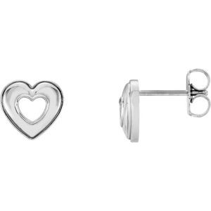 Continuum Sterling Silver Heart Earrings-86098:1004:P-ST-WBC