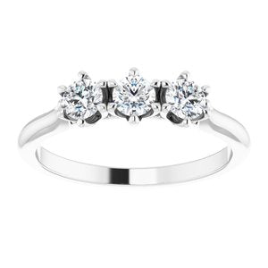 Platinum 1/2 CTW Diamond Three-Stone Anniversary Band -123903:607:P-ST-WBC