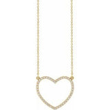 14K Yellow 1/4 CTW Diamond Heart 16" Necklace-66415:100003:P-ST-WBC