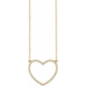 14K Yellow 1/4 CTW Diamond Heart 16" Necklace-66415:100003:P-ST-WBC