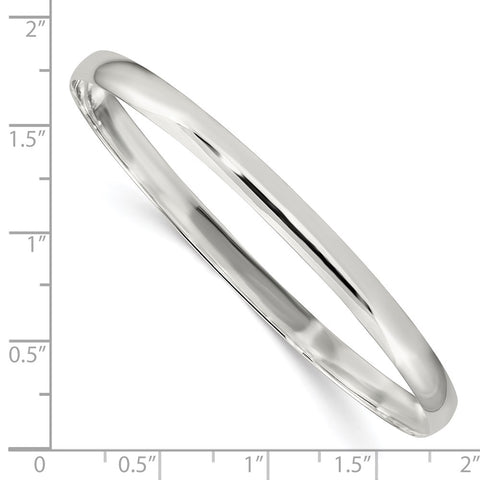 Sterling Silver 4.5mm Solid Polished Plain Slip-On Bangle Bracelet-WBC-QB238