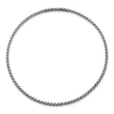 Sterling Silver Antiqued 3.5mm Twisted Weave Slip-on Bangle-WBC-QB921