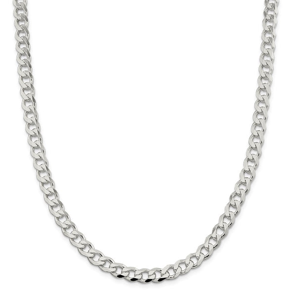 Men's 7.5mm Black Curb Chain Necklace