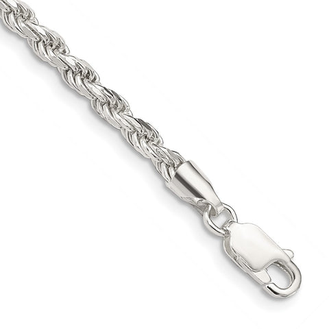 Sterling Silver 3mm Diamond-cut Rope Chain-WBC-QDC070-8