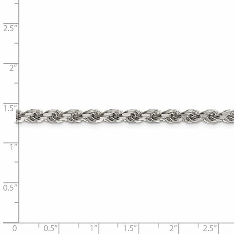 Sterling Silver 4.25mm Diamond-cut Rope Chain-WBC-QDC090-7