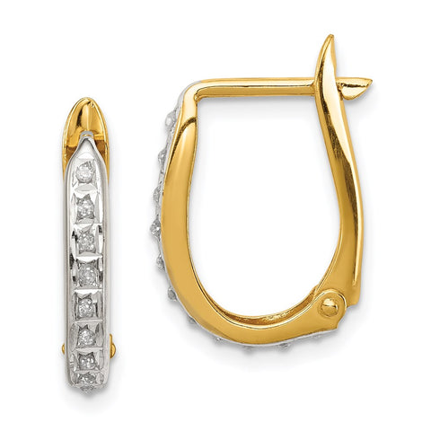 Sterling Silver Gold-plated Diamond Mystique Oval Hoop Earrings-WBC-QDF174