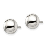 Sterling Silver Polished 8mm Button Earrings-WBC-QE1836
