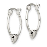 Sterling Silver Heart Hoop Earrings-WBC-QE1854