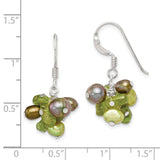 Sterling Silver Green FW Cultured Pearl/Peridot Earrings-WBC-QE2395