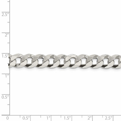 Sterling Silver 8.5mm Beveled Curb Chain-WBC-QFB210-8