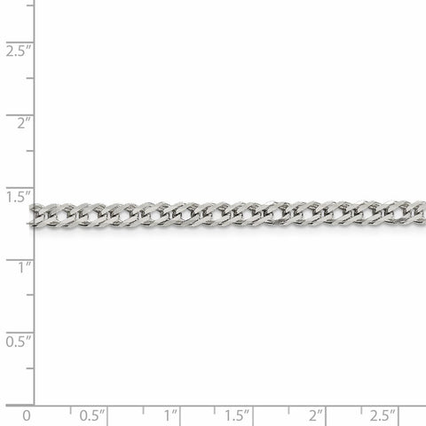 Sterling Silver 4.25mm 6 Side D/C Flat Double Curb Chain-WBC-QFC152-7