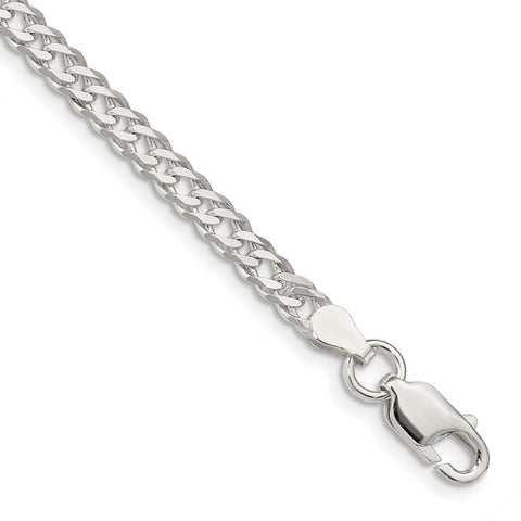 Sterling Silver 4.25mm 6 Side D/C Flat Double Curb Chain-WBC-QFC152-8