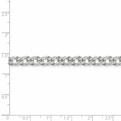 Sterling Silver 5.25mm 6 Side D/C Flat Double Curb Chain-WBC-QFC153-7