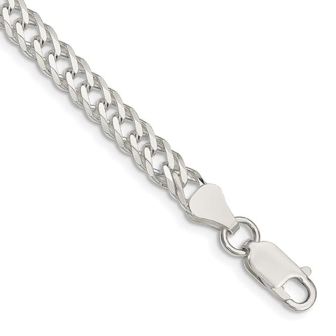 Sterling Silver 5.25mm 6 Side D/C Flat Double Curb Chain-WBC-QFC153-8