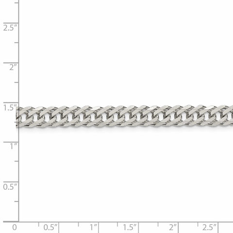 Sterling Silver 6.25mm 6 Side D/C Flat Double Curb Chain-WBC-QFC154-8