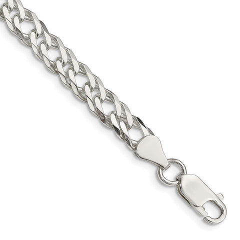 Sterling Silver 6.25mm 6 Side D/C Flat Double Curb Chain-WBC-QFC154-7