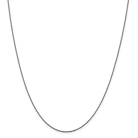 Sterling Silver Ruthenium-plated .75mm Twisted Tight Wheat Chain-WBC-QFC199-18