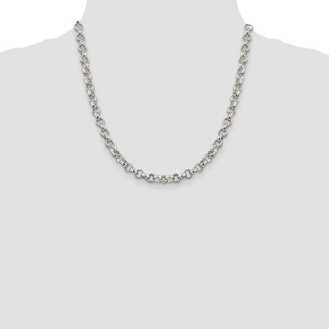 Sterling Silver 6.75mm Rolo Chain-WBC-QFC78-20