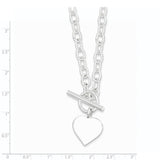 Sterling Silver Engraveable Heart Necklace-WBC-QG1436-18