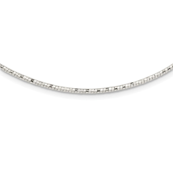 Sterling Silver Polished D/C 2mm Neckwire-WBC-QG3784-17