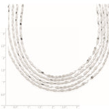 Sterling Silver 5 Strand Fancy Flat Link Necklace-WBC-QG3870-17